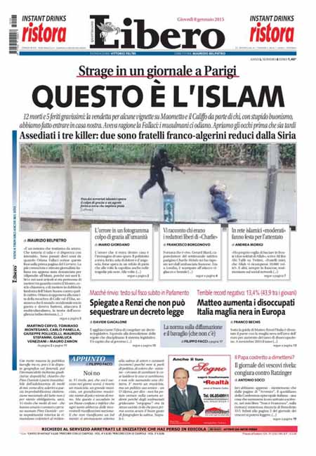 Libero 9 gennaio 2015